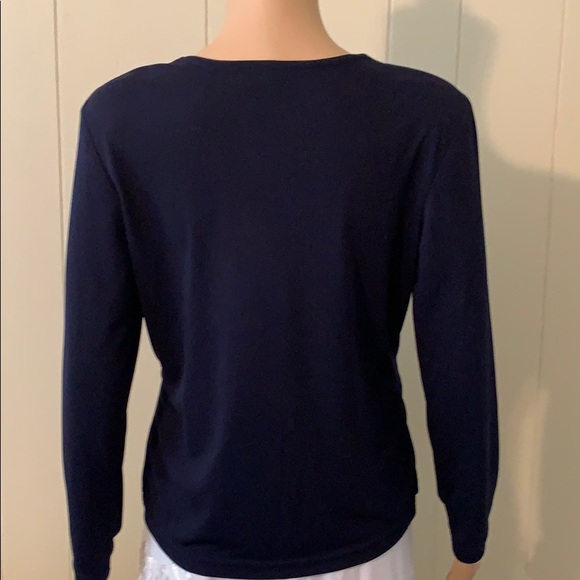 JKLA California Navy blue knit blouse - Picture 3 of 5